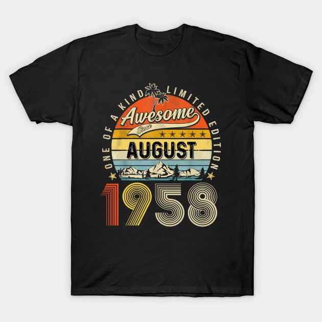 Awesome Since August 1958 Vintage 65th Birthday T-Shirt by nakaahikithuy